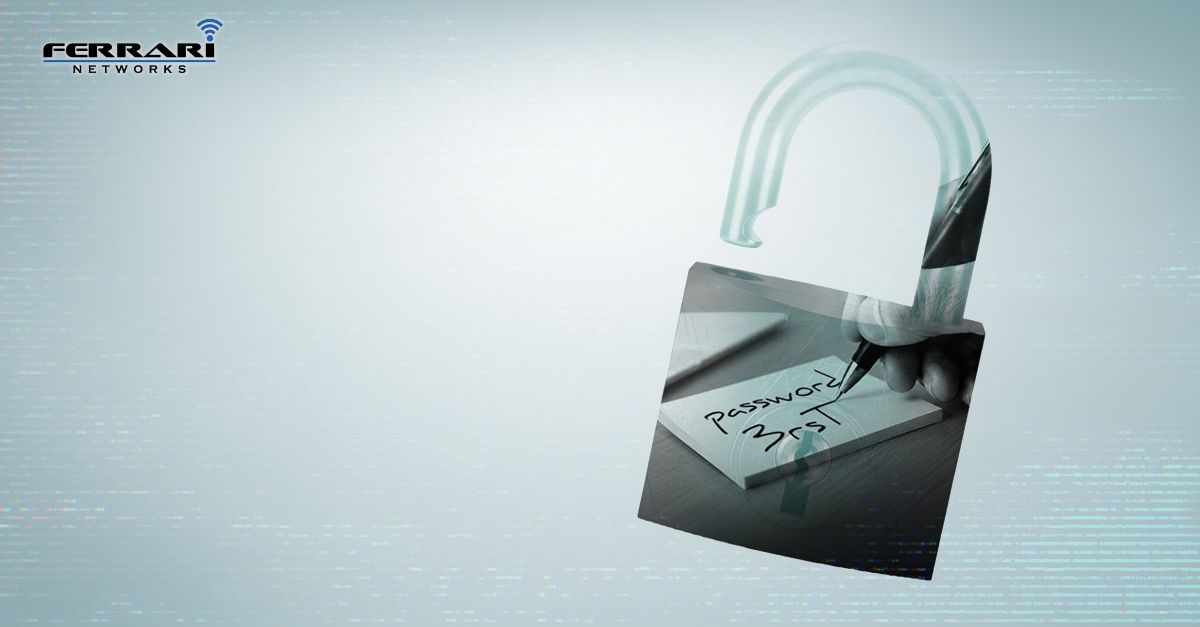Open padlock showing an exposed handwritten password